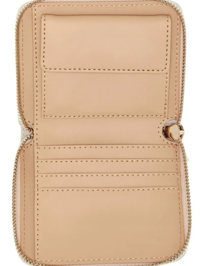 Guess Jessa Small Zip Around Wallet in Brown