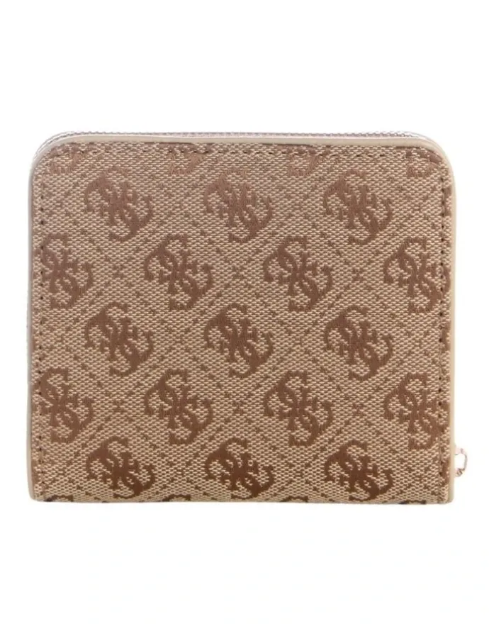 Guess Jessa Small Zip Around Wallet in Brown