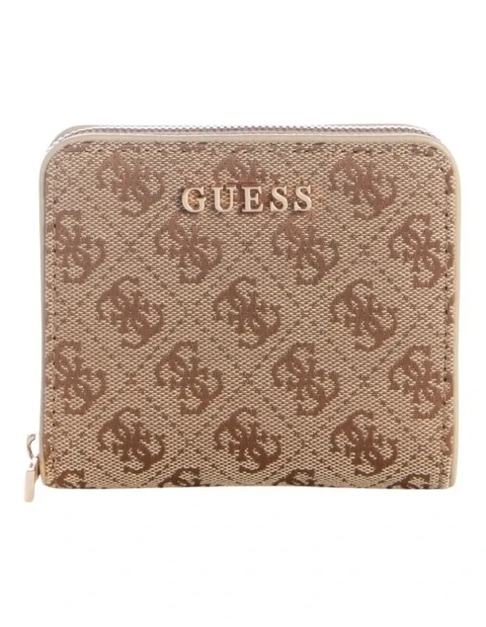 Guess Jessa Small Zip Around Wallet in Brown