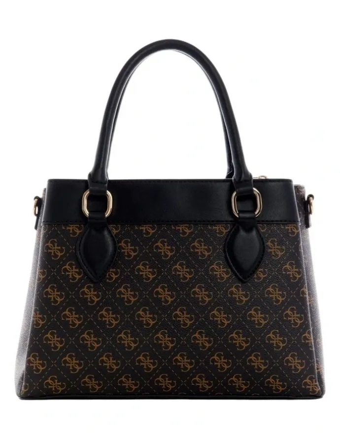 Guess Kasinta III Compartment Satchel Bag in Brown Multi