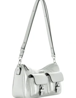 Guess Kassie Convertible Shoulder Bag in Silver