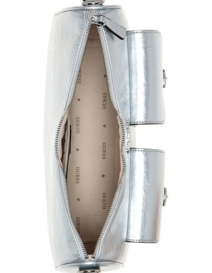 Guess Kassie Convertible Shoulder Bag in Silver