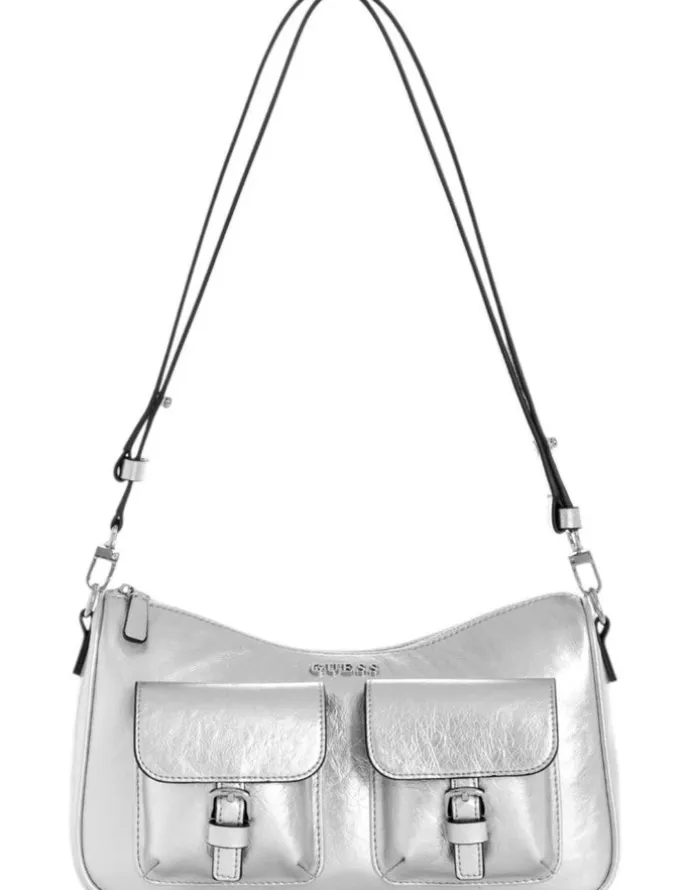 Guess Kassie Convertible Shoulder Bag in Silver