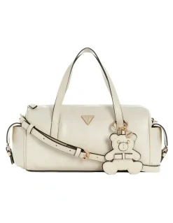 Guess Kassie Small Satchel Bag in Off White