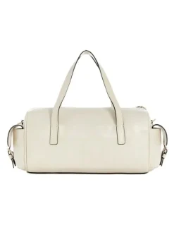 Guess Kassie Small Satchel Bag in Off White