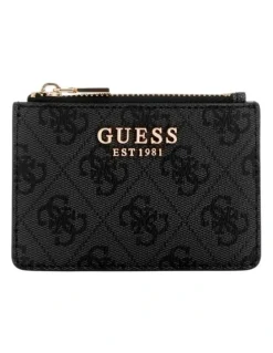 Guess Laurel Credit Card Case Wallet in Coal Logo