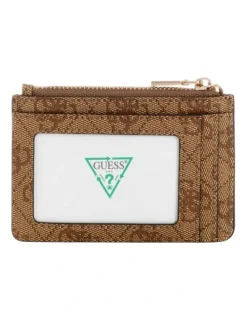 Guess Laurel Credit Card Case in Latte Logo