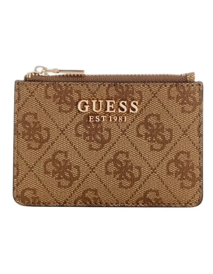 Guess Laurel Credit Card Case in Latte Logo