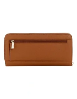Guess Laurel II Large Zip Around Wallet in Cognac