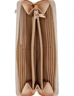 Guess Laurel II Large Zip Around Wallet in Cognac