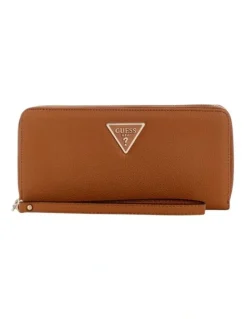 Guess Laurel II Large Zip Around Wallet in Cognac