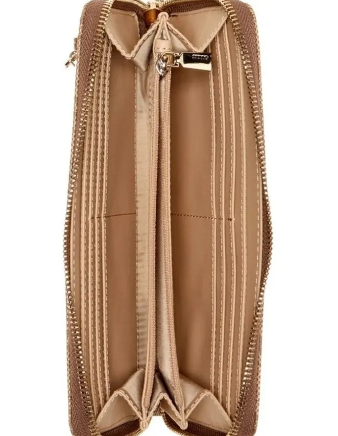 Guess Laurel II Large Zip Around Wallet in Coral Pink