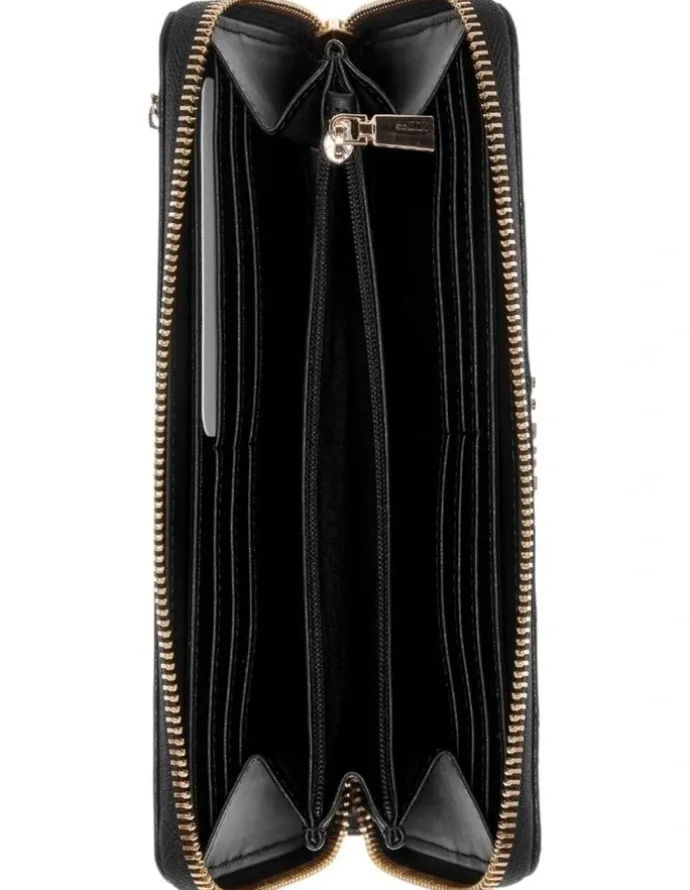 Guess Laurel II Large Zip Around Wallet in Black