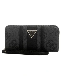 Guess Laurel II Large Zip Around Wallet in Black