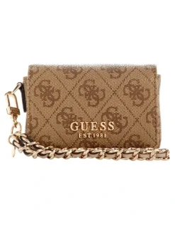 Guess Laurel II Micro Coin Purse in Brown