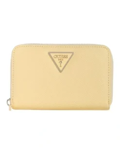 Guess Laurel Medium Zip Around Wallet in Yellow