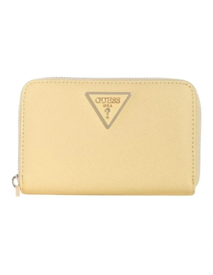 Guess Laurel Medium Zip Around Wallet in Yellow