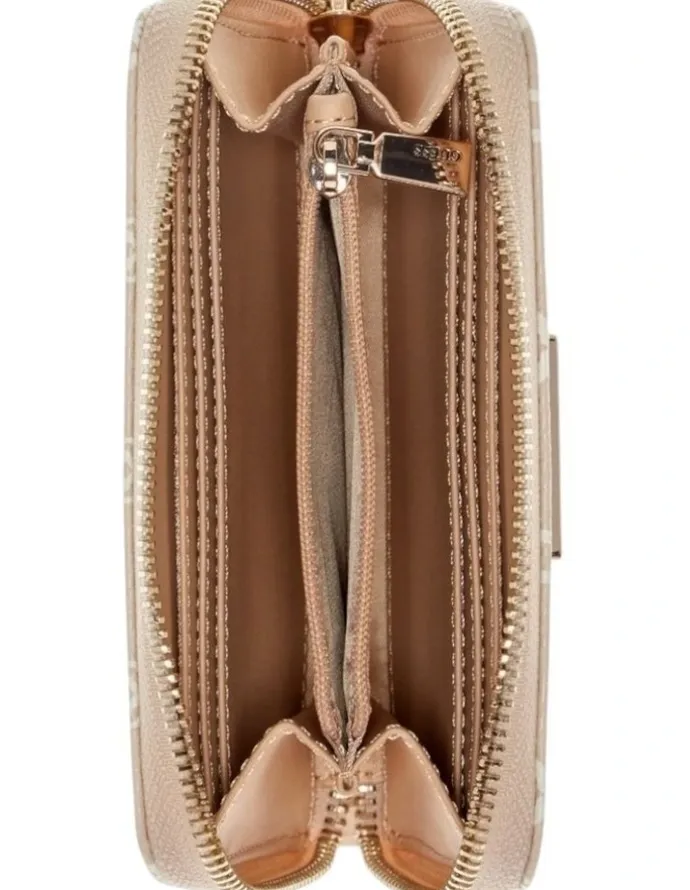 Guess Laurel Medium Zip Around Wallet in Yellow