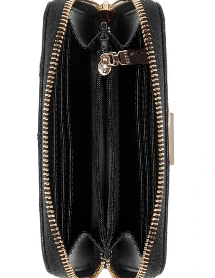 Guess Laurel Medium Zip Around Wallet in Black