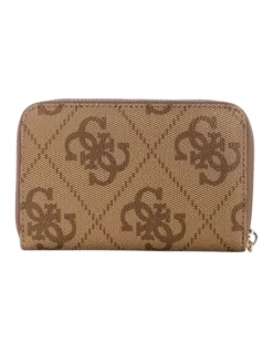 Guess Laurel Medium Zip Around Wallet in Brown