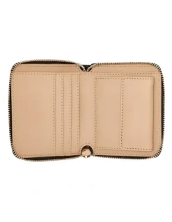 Guess Laurel Small Zip Around Wallet in Black