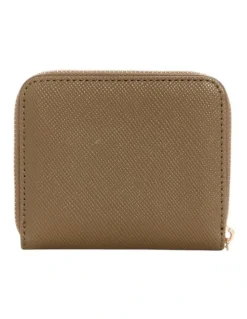 Guess Laurel Small Zip Around Wallet in Dark Taupe