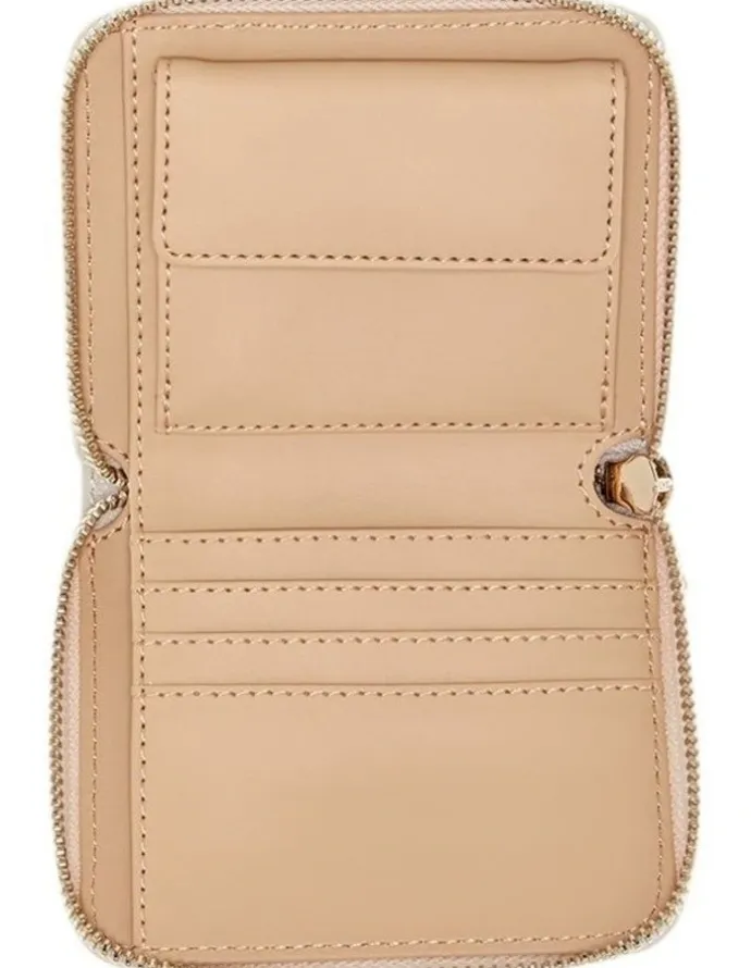 Guess Laurel Small Zip Wallet in Cognac