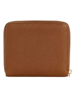 Guess Laurel Small Zip Wallet in Cognac