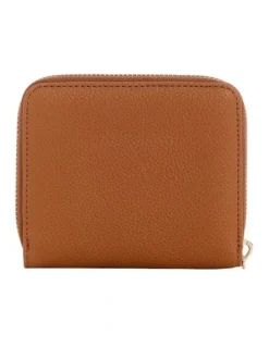 Guess Laurel Small Zip Wallet in Cognac