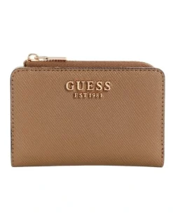 Guess Laurel Zip Around Card Case in Brown