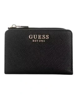 Guess Laurel Zip Card Case Wallet in Black