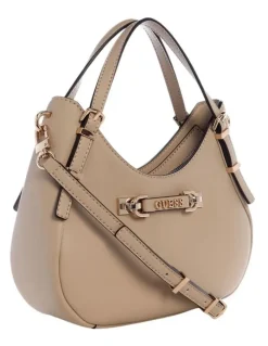 Guess Lefia Small Satchel Bag in Simply Taupe