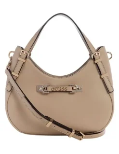 Guess Lefia Small Satchel Bag in Simply Taupe