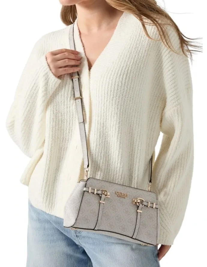 Guess Leona Girlfriend Crossbody Bag in Bone Logo