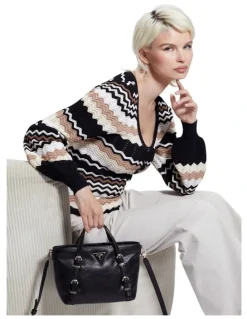 Guess Levia Mini Satchel Bag in Black