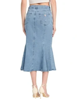 Guess Lia Denim Midi Skirt in Blue