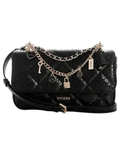 Guess Libby Satchel Bag in Black
