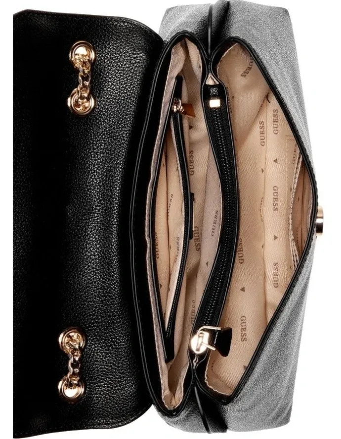 Guess Lindsey Crossbody Bag in Coal Logo