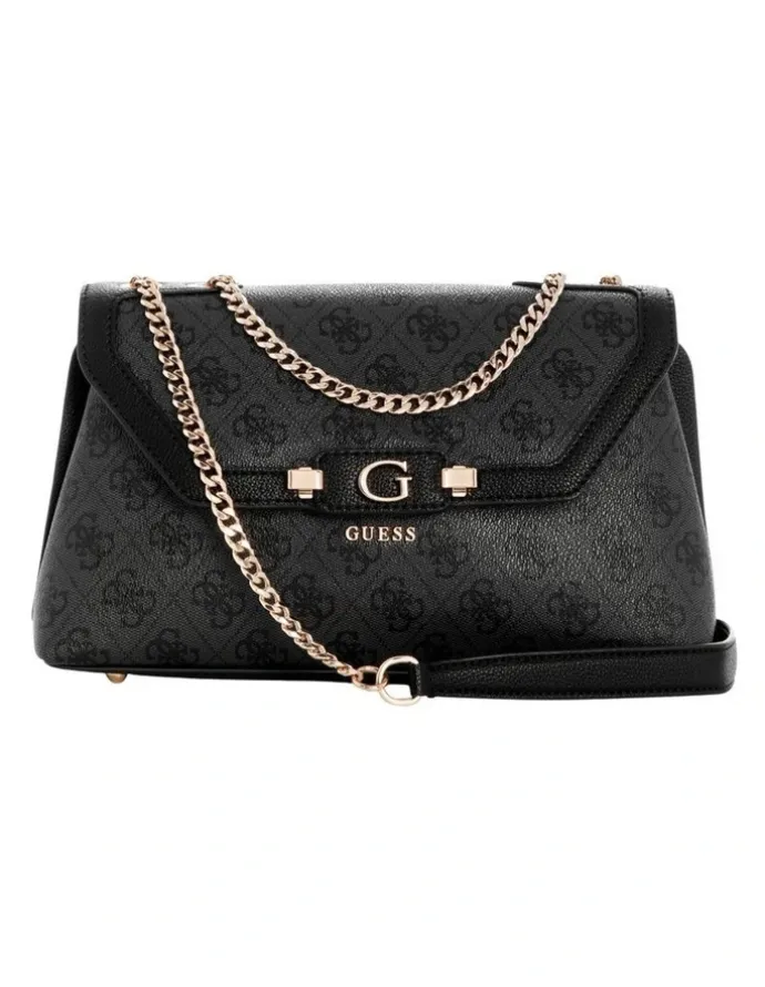 Guess Lindsey Crossbody Bag in Coal Logo