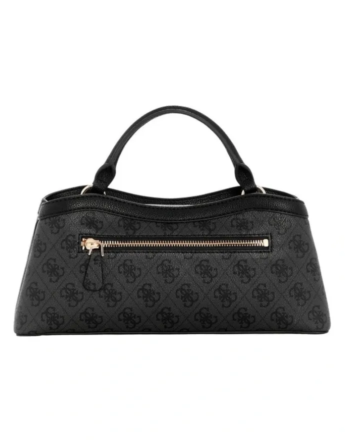 Guess Lindsey Satchel Bag in Coal Logo