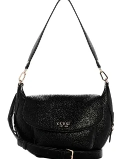 Guess Marsha Flap Shoulder Bag in Black