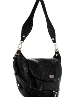 Guess Marsha Flap Shoulder Bag in Black