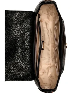 Guess Marsha Flap Shoulder Bag in Black