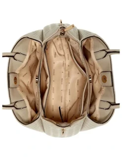 Guess Nadira Satchel Bag in Light Taupe