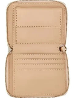 Guess Neda Small Zip Around Wallet in Latte Logo