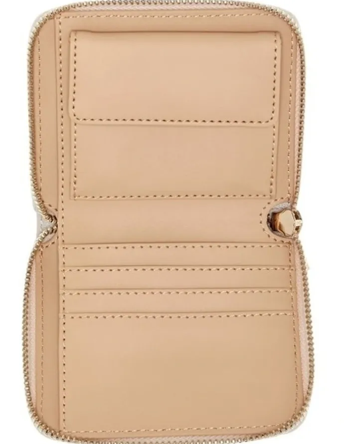 Guess Neda Small Zip Around Wallet in Latte Logo