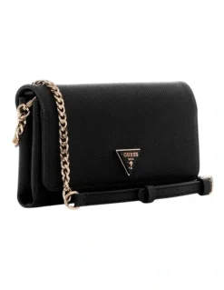Guess Noelle Crossbody Flap Organiser Bag in Black