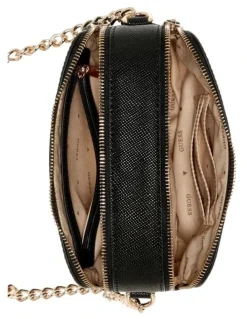 Guess Noelle Double Zip Camera Crossbody Bag in Black
