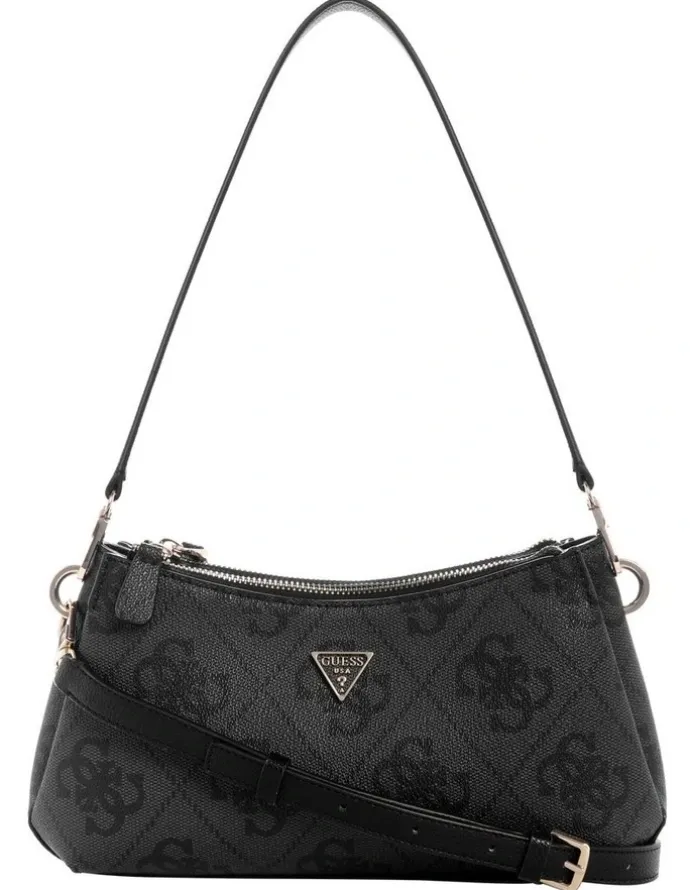 Guess Noelle Ii 3 Comp Crossbody Bag in Coal Logo