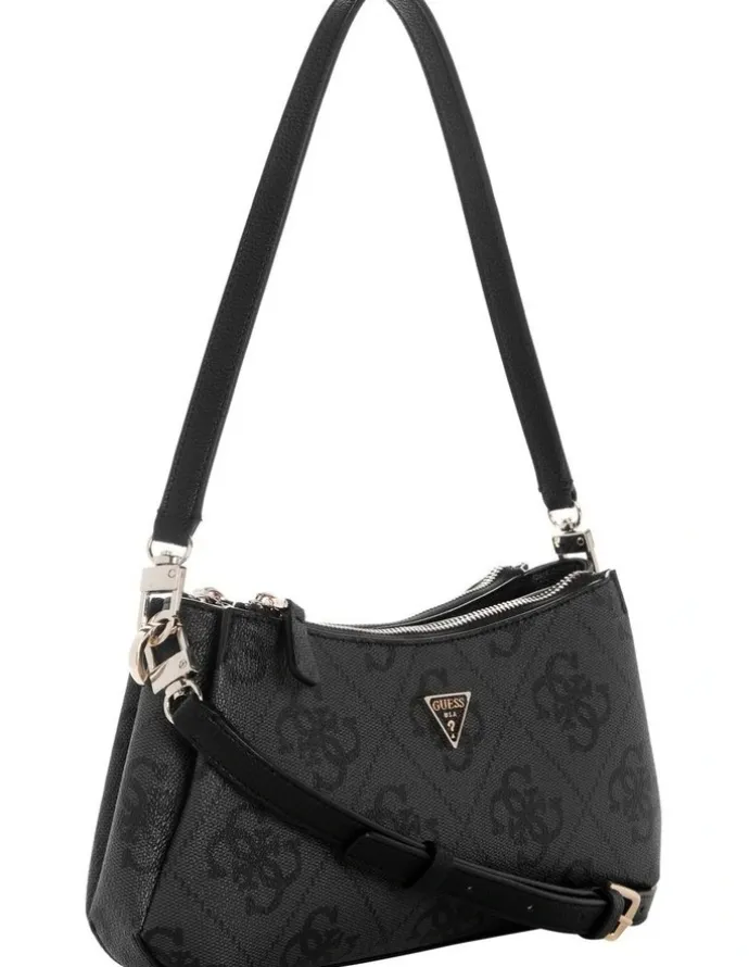 Guess Noelle Ii 3 Comp Crossbody Bag in Coal Logo